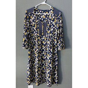Boden Women's Dress Midi Floral Cottagecore Button Bell Sleeves 10R